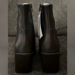 Mango Women's Block Heel Brown Leather Ankle Boots -Size 7.5 Photo 5