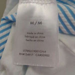 ONIA New  Wired Bikini Top Blue Seersucker Striped Size Medium Photo 3