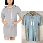 Short Sleeve Athletic Hoodie Dress NWT Size Medium Gray Photo 2