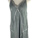 World Market Embellished Boho Sun Dress Beaded Midi Slip Tank Dress Small/Medium Gray Photo 0