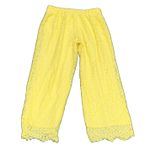 Isaac Mizrahi  Live Wide Leg Pull On Lace Pant Lined Yellow Stretchy Medium Photo 2