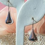 Sterling Silver 925 SETA Teardrop Dangle Earrings Minimalist Glam Chic Feminine Photo 0