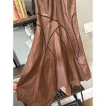 RTA Asymmetrical Leather Halter Midi Dress BROWN Womens Size Small Photo 6