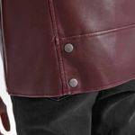 Wild Fable $42 New  Faux Leather Moto Vest - Berry - Small Photo 3