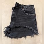 ZARA  Black‎ Distressed Denim Shorts Size 10 Photo 2