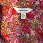 Lucky Brand  Pink floral short sleeve button front collared shirt small Photo 3