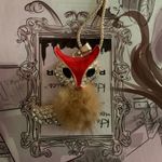 Furry Red Gold Crystal Fox Necklace Photo 4