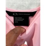 Armani Exchange  Women's Pink Ruffle Cold Shoulder Top Photo 6
