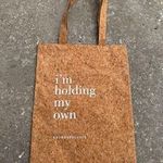 Anthropologie Reusable Cork Blend Tote Bag I’m Holding My Own Lightweight NWT Photo 0