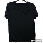 Women's Black Ripped Short Sleeve Tee Size Small Photo 0