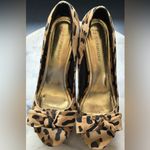 JustFab  Browns & Black Leopard Animal Print Pep Toe Bow Stiletto Heels Sz 10. Photo 7