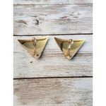 Vintage Clip On Earrings Artsy Triangle Shape Photo 2