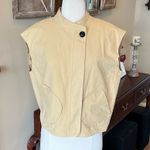 Oversized Tan Cotton Button Up Vest New Photo 0