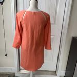 Tibi  orange nectarine peekaboo cutout‎ shift dress size 8 summer vacation Photo 2