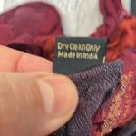 Source Unknown Scarf Rectangular Ruffle Burgundy Colorful with Fringe Photo 5