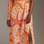 Farm Rio $248 One Shoulder Star Fish Orange Midi Dress Resort Beach Vacation Photo 0