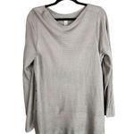 H&M Long Sleeve Side Buttons Grey Brown Beige Scoop Neck Sweater Size Large Photo 0