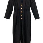 Gucci Alione V-neck Long Sleeve Button Jumpsuit Wool Silk Gold Black IT 36 US 0 Photo 1