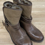 Lucky Brand Declann Ankle Brown Leather Faux Fur Boots Size US 6.5 Photo 0