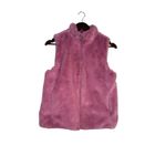J.Crew Faux Fur Sleeveless Vest Pockets Zip Up Closure Lined Small Guava Berry Photo 14