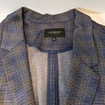 Liz Claiborne Liverpool Los Angeles Navy Khaki Plaid Boyfriend Blazer Open Front Women’s 2X Photo 5