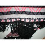 $190 OSFM Fringe Cardigan Womens Wrap New Designer Kiwi Tucker Black Coral White Size L Photo 1