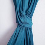 Halston Heritage  Emerald Green And Black Velvet Sleeveless Gown Photo 5