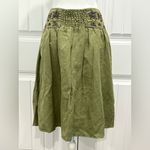 Maeve  for Urban Outfitters Boho Olive Embroidered A-Line Skirt 10 Photo 1