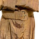 Vintage 80s Copper and Black Melange Pattern Button Down Collared Shirt Dress Brown Photo 4