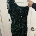 Lucy in the Sky Green One Shoulder Dress Photo 2