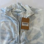 Reformation 3/4 Zip Sweatshirt Track Jacket Sky Blue & White Size S Tornado New Photo 6