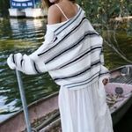 Free People  Kennedy Stripe Pullover in Ivory Size X-Small Photo 1