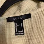 Forever 21 Top Womens Small Sage Green Textured Crop Button Front Short Blouse Photo 2