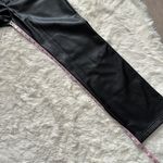 ZARA Pants Faux Leather Straight Leg Contrast Stitching Black S NWT New Photo 12