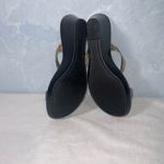 White Mountain  Gold & Rhinestones Open Toe Strappy 3” Wedge Sandals Size 8 Photo 6