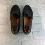 FitFlop  Casa Loafers Womens 8 Black Leather Slip-On Wedge Platform Espadrilles Photo 3