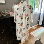 New York & Company White Floral Tunic Shirt Dress Size M Size M Photo 7