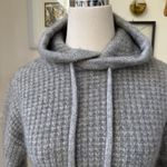 Babaton Aritzia The Group by  Luxe Cashmere Waffle Cropped Hoodie Grey $198 XS Photo 1