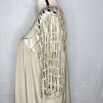 Hot & Delicious  Champagne Gold Crocheted Shift Dress Size M Photo 5