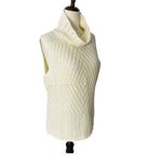 Harvé Benard HARVE BENARD Crochet Knit Turtleneck Sweater Vest Photo 1