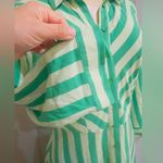 striped maxi shirt dress in green Size XS Photo 13