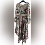 Atelier New York NEW Women's Atelier Handkerchief Midi Dress Animal Size 14 Brown Photo 2