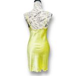 Jump  Apparel M Yellow Satin Bodycon Mini Dress Cowl Neck Party Cocktail Sexy Photo 3