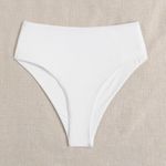 SheIn White Ribbed Bikini Photo 4