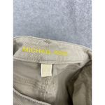 Michael Kors  MK Women's Pants Tan Brown Slim Size 2 Gold Zipper Pockets Cotton Photo 3