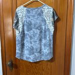 7th Ray  Blue and Gray Animal Print Short Sleeve Top Photo 4
