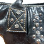 Country Road Purse Black Faux Leather Turquoise Cowgirl Western Rhinestone Studs Photo 8