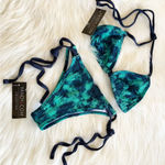 Yandy Two Piece Blue Tie Dye Bikini Set Adjustable Small/Medium NEW WITH TAGS Photo 14