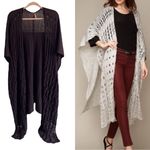 Free People Open Knit Cozy Duster Length Shawl | Plum Purple | XS/S Photo 1