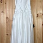 Lulus NWT  Modern Adoration White Satin Backless Lace-Up Maxi Dress Bridal Size S Photo 0